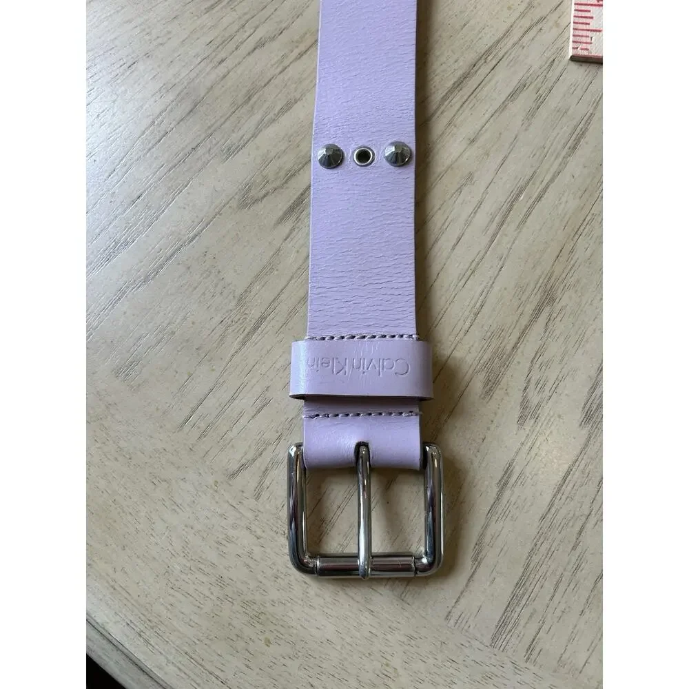 Vintage Y2K Pink Belt Leather Studded Chunky Heavy Holes Punk 90s Women S Retro